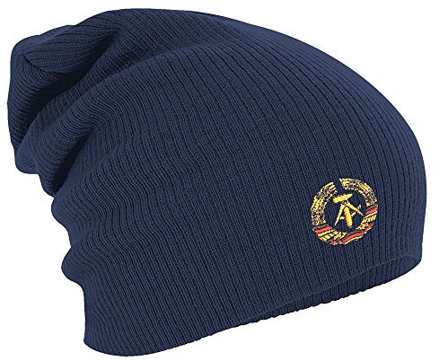 Fan-O-Menal Textilien Longbeanie Slouch-Beanie Mütze DDR Emblem 55272 Farbe Navy