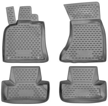 OMAC Gummimatten Fußmatten kompatibel mit Audi Q5 8RB 2008-2017 TPE Automatten Grau 4X