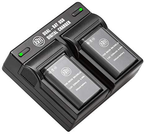 BM Premium 2 Pack of EN-EL23 Batteries and Dual Battery Charger for Nikon Coolpix B700, P900, P600, P610, S810c Digital Camera