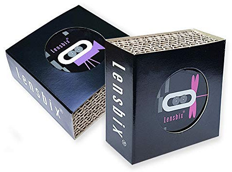 Lensbix Kontaktlinsenbehälter 2 Pack Paarset. Die Innovative Art der Aufbewahrung & Pflege. 6 Farbsortierungen in Geschenkverpackung. (lila + pink)