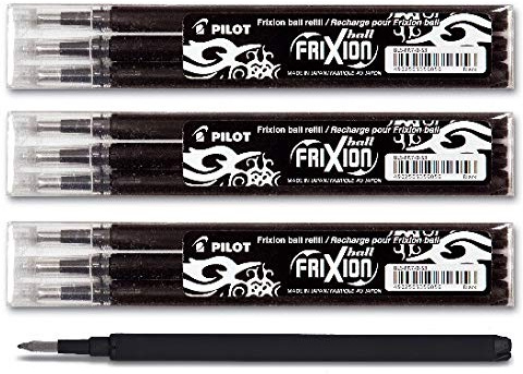 Pilot FriXion Ball Tintenroller 0,7 Ersatzminen Nachfüllminen (10er Set, Schwarz)