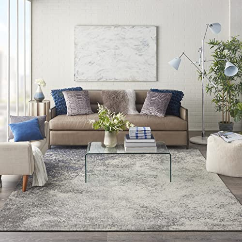 Nourison Home Passion Charcoal/Ivory 8' x 10' Area-Rug, Modern, Abstract, Easy-Cleaning, Non Shedding, Bed Room, Living Room, Dining Room, Kitchen (8x10)