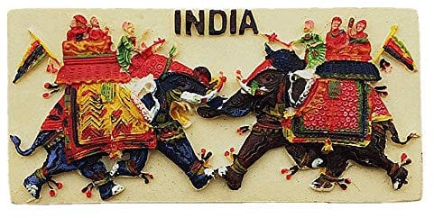 Indian Traditional Elephant War India Fridge Magnet Souvenir Gift Collection,Home & kitchen Decoration Magnetic Sticker India Refrigerator Magnet