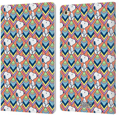 Head Case Designs Licenciado Oficialmente Peanuts Patrón Naranja Snoopy Deco Dreams Cover Carcasa de Cuero Tipo Libro Compatible con Apple iPad Mini 4