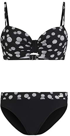 Lascana Damen Damen Bügel Bikini Set im Punkte- Design mit miederverstärktem Top und komfortabler Hose