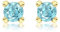 CARISSIMA Damen-Ohrstecker Geburtsstein März Aquamarin Zirkonia Gelbgold 9kt 4mm