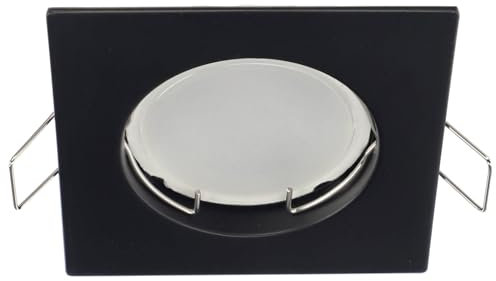 EDO RAMI Black quadratische Deckenspots LED Einbauleuchte, geeignet für LED, Halogen, 74 x 74 x 24 mm, Schwarz