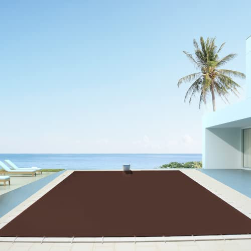 Invercober Security Forte 680 gr Cobertor Invierno Funda para Piscina: 4.00 x 8.00 m I Medidas totales Lona: 4.30 x 8.30 m I Color Exterior: Marrón/Interior: Marrón I GARANTÍA: 3 años