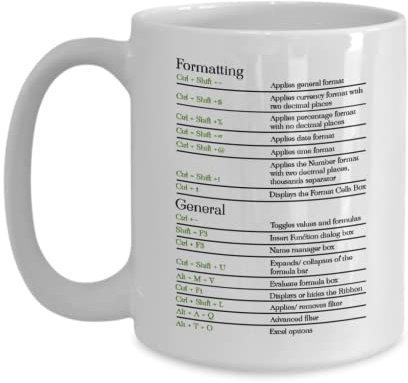 Excel Mug Accountant Mug Excel Shortcut Mug Tax Prep Mug CPA Mug 11oz or 15oz Mug