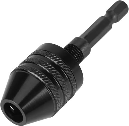 Telituny 1/4 Schlüsselloses Bohrfutter, 0,3 6,5 mm, schlüsselloses Bohrfutter, 1/4 Zoll Sechskantschaft, Schnellwechsel-Adapter, Konverter für Bohrmaschine, elektrische Schleifmaschine