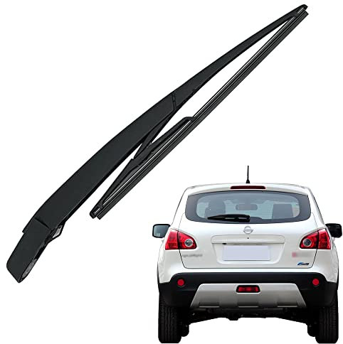Ruolin Auto Heckscheibenwischer Schwarz, Ersatz Heckwischerarm Wischerarm Hinten + Scheibenwischer Wischer Set für Qashqai 2008-2019
