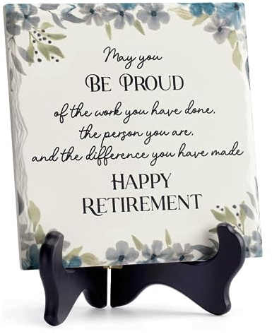 LukieJac Ideas de regalo para jubilación, mujeres y hombres, los mejores regalos divertidos de jubilación para compañeros de trabajo, papá, policía, enfermeras, placa de cerámica para decoración de
