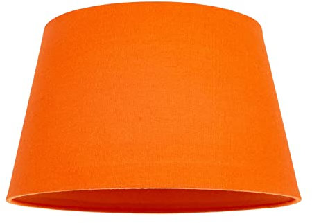 Traditional Shape Vivid Orange Linen Fabric Drum Table/Pendant Lampshade | 60w Maximum | Inner Fabric Lining | 30cm Diameter by Happy Homewares