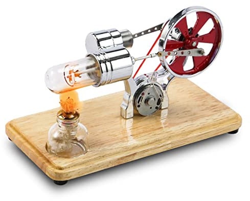 SALUTUYA Stirlingmotor-Modellbausatz, Dampfmaschine Stirlingmotor, Einfach zu Bedienende Mehrzweck-Edelstahl-Zinklegierung Lernspielzeug für Physik-Experimente Kinder und Technikbegeisterte