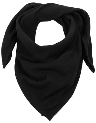 Neu hutch&putch Musselin-Halstuch Unisex 135cmx135cm - Dreieckstuch Erwachsene aus Bio Baumwolle - Schal für Erwachsene - weiches Musselin Halstuch (Schwarz)