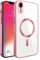 S. Dawezo Klare Magnetische Hülle für iPhone XR, kompatibel mit MagSafe Kabelloses Laden, Militärnorm Schutz, Kratzfest, Stoßfest, Schlanke Transparente Silikonhülle für iPhone XR Hülle, Rosa