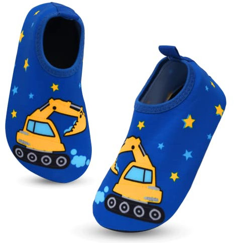 Zapatos de Agua Niño Niña Escarpines de Playa Antideslizante Secado Rápido Calcetines de Natación Zapatillas de Piscina Descalzo Unisex Bebé Verano Barefoot Calzado Aqua Surf Buceo Excavadora 30/31EU