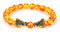Stfery Freundschaftsarmband Cool, Männer Armband Drache Bernstein Gelb 8 mm Doppeldrachen-Stretch 19cm Perle Chakra Herren Damen Schmuck