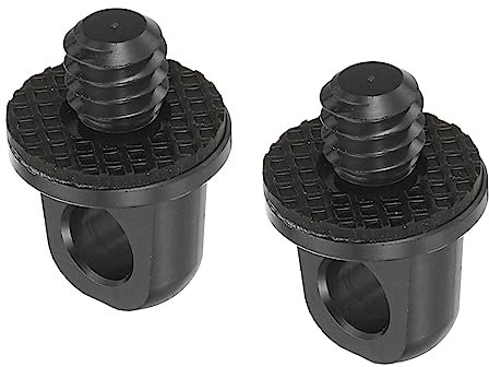 PATIKIL 1/4 Camera Neck Strap Screw Holder, 2 Pack Quick Install Camera Screws with Rubber Washer for Wrist Shoulder Strap Sling, Black