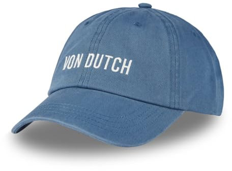 Von Dutch Kappe für Damen und Herren, Kappe aus 100 % Baumwolle, Dad Cap, weich und verstellbar, blau, Einheitsgröße