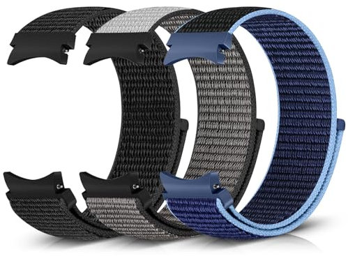 Runostrich Nylon Armband kompatibel mit Samsung Galaxy Watch 7/6/5/4/FE 40mm 44mm/Galaxy Watch 6 Classic 43mm 47mm/Watch 5 Pro 45 mm/Galaxy Watch 4 Classic 42mm 46mm Damen Herren Uhrenarmband