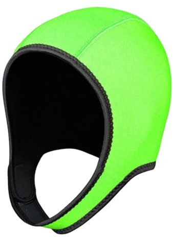 Fonowx Capucha de Buceo, Gorro de natación, Capucha de Neopreno de 3mm, Cubierta para la Cabeza para Hombres y Mujeres, Capucha térmica para Kayak Submarino, Verde Fluorescente
