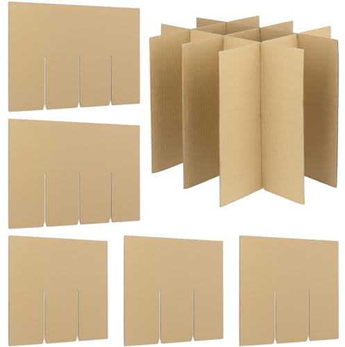 Golden State Art Dividers, 4 Sets, Brown, Cardboard, for 16x12x12 Inch Boxes, Wine Glassware Divider Kits
