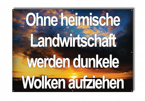 Protestbanner für Demo Landwirtschaft - Banner für Bauernprotest (Dunkle Wolken 3)