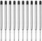 10 Stück Großraumminen für Kugelschreiberminen, Kugelschreiber Ersatzminen für das G2-Format, Kompatible Set Minen, Kugelschreiber Minen, 1,0mm Strichstärke M,Schreibfarbe (Schwarz)