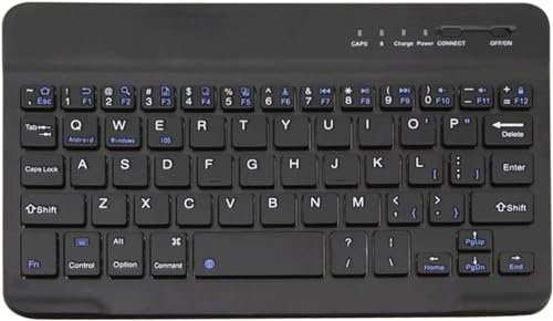 Mr. Gadget's Solutions Mini Wireless Bluetooth Rechargeable English Keyboard for iPad, Tablet, Phone Smartphone iOS Android Windows Ultra Slim Portable Small Keyboard (10 inch Black)