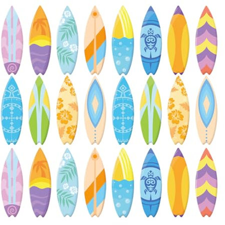 Alipis 120stücke Surfboard Aufkleber Hawaii Dekorationen Selbstklebende Surfboard Sticker Für Sommerpartys Festivals Und Bulletin Boards Wetterfest Und Leicht Ablösbar