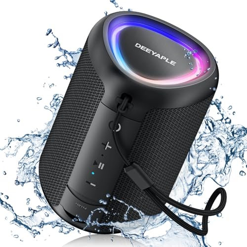 Deeyaple A46 Bluetooth-Lautsprecher Bluetooth 5.3, Surround-Sound, kompakt und tragbar, 10 Stunden Akkulaufzeit, TF-Kartenwiedergabe, Mikrofon, 3,5-mm-Audioeingang