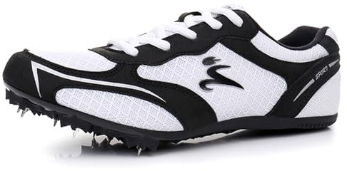 PENXZT Leichtathletik-Spike-Schuhe Herren Damen, atmungsaktiv leicht Professional Sportschuhe Racing Laufschuhe for Kinder Jungen,Weiß,39