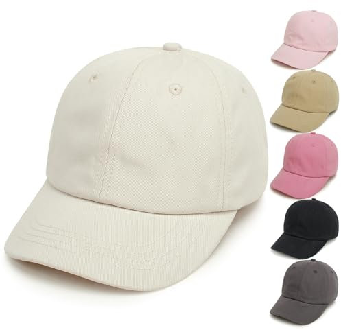QIYIENDIAN Kleinkind Baseballmütze Baby Baseballmütze Baumwolle Kinder Mützen Jungen Mädchen Kleinkind Sonne Hut Baby Kappe(Beige,2-5Y)