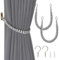 Pretty Jolly Vorhang-Raffhalter aus natürlicher Baumwolle, eleganter Boho-Stil, dekorative Raffhalter, weich, handgewebt, Seil, Vorhanghalter mit Metallhaken, für Zuhause, Büro, Vorhänge (Grau und