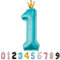 Luftballon Zahl 1 Babyblau, 101cm Riesen Zahlenballon Nummer 0 1 2 3 4 5 6 7 8 9 10 16 18 21 30 40 50 60 70 80 90 100, 40 Groß Folienballons für Hochzeit Jubiläum, Geburtstagsballons Party Dekoration