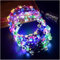 10 Pcs Leuchtender Haarkranz Blumen,Haarkranz Leuchtend,Garland Stirnband Kinder,Haarband mit Blumen Madchen,LED Blumenkranz Stirnband,Blumenstirnband Damen LED