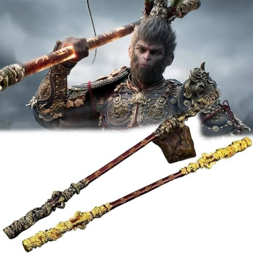 2er-Pack Black Myth: Wu Kong-Spielwaffe Ruyi Golden Cudgel, Pilgerfahrt in den Westen – Peripheres Spielmodell, Monkey King Cudgel, Geschenk