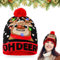 LED Weihnachtsmützen, Unisex-Weihnachts Mütze, Warme Mütze mit Licht Kinder, Strickmütze, Elchdekoration Mütze, Nikolausmütze, Einheitsgröße, Winter Schnee Hut für Weihnachtsfeier Familienfeiern