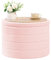 Bonlife Extra Large Folding Round Ottoman with Storage,Boucle Ottoman Stool, Footstool Seat Coffee Table,Toy Box Storage,Footrest Stool for Living Room,Bedroom,Pink,56x56x40cm