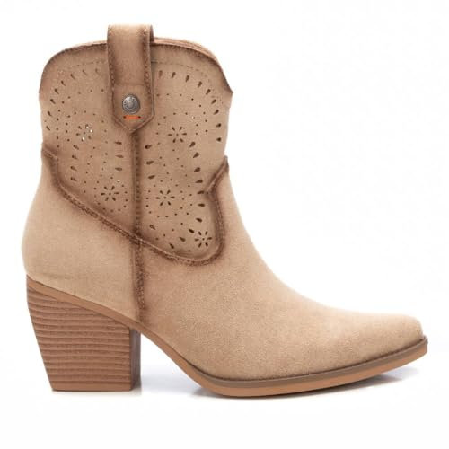 REFRESH - Bottes de cowboy Femme Beige - Chaussures confortables et polyvalentes - Mode décontractée - Modèle 17251802 (Taille39)