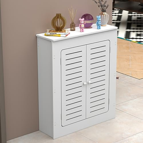 Modern White Radiator Cover Cabinet with Display Stand and Plant Flower Pot 80x...