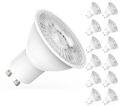 Yiahin GU10 LED Warmweiß 5W Ersetzt 50W Halogen, 450 Lumen 3000K Strahler, 120° Abstrahlwinkel, Flimmerfrei, Nicht Dimmbar, 230V Reflektorlampen, 12er Pack