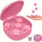 Gonggi Koreanisches Spiel Gong Gi – Gewichtete Gongi-Steine ​​– Echtes Gongii-Tintenfisch-Gong-gi-Set mit Etui (Pink)