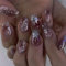24pcs Short Press on Nails Coffin False Nails Brown Ombre Fake Nails 3D Silver Fireflame Flower Stick on Nails Removable Glue-on Acrylic Nail Tips Punk Gothic Accessories for Women