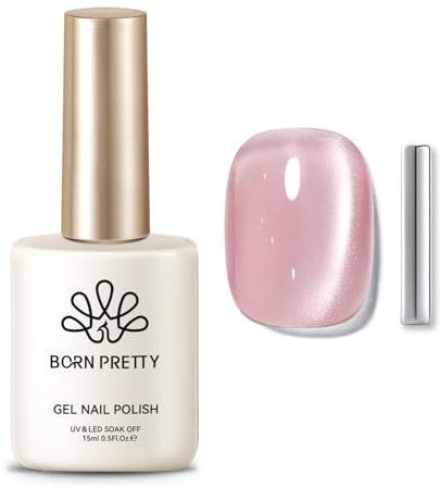 Born Pretty Cat Magnetic Eye Gel Nude Mondlicht Weiche Spitze UV Nagellack Magnetic Nail Polish Maniküre und Nagelkunst DIY zu Hause