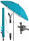 4smile Sonnenschirm Balkon SunnyJoy Ø 200 cm, 3-IN-1 Set - UPF 50+ Balkon Schirm + Sonnenschirmhalter Balkongeländer + Sonnenschirm Schutzhülle - Sonnenschutz Balkon, Gartenschirm, Türkis
