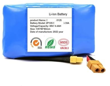 Batterie Rechargeable 10s2p 36 V 6000 mAh de Grande capacité, adaptée aux trottinettes électriques Auto-équilibrées, hoverboards et monocycles.(4400mAh)