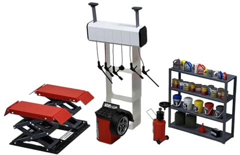 TechSpieler Puzzle 3D pour adultes - Bricolage miniature - Atelier - Garage - Échelle 1/18 - Changeur de pneu - Pour atelier automobile et scène de boutique personnalisée
