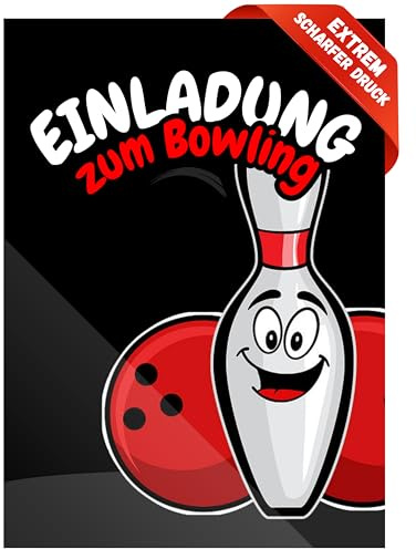 ZETTMANN Bowling Einladungskarten Kindergeburtstag - 10er Set für Jungen & Mädchen - Ideal für Bowling Party zum Kegeln Geburtstag Kinder Premium Einladungen